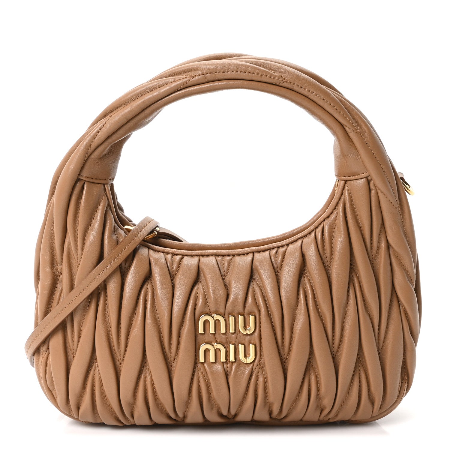Nappa Matelasse Small Wander Hobo Caramel
