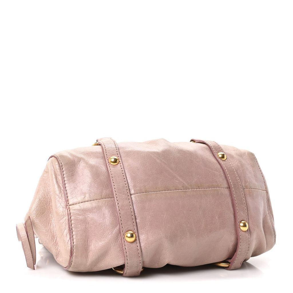 Vitello Shine Top Handle Satchel Mughetto