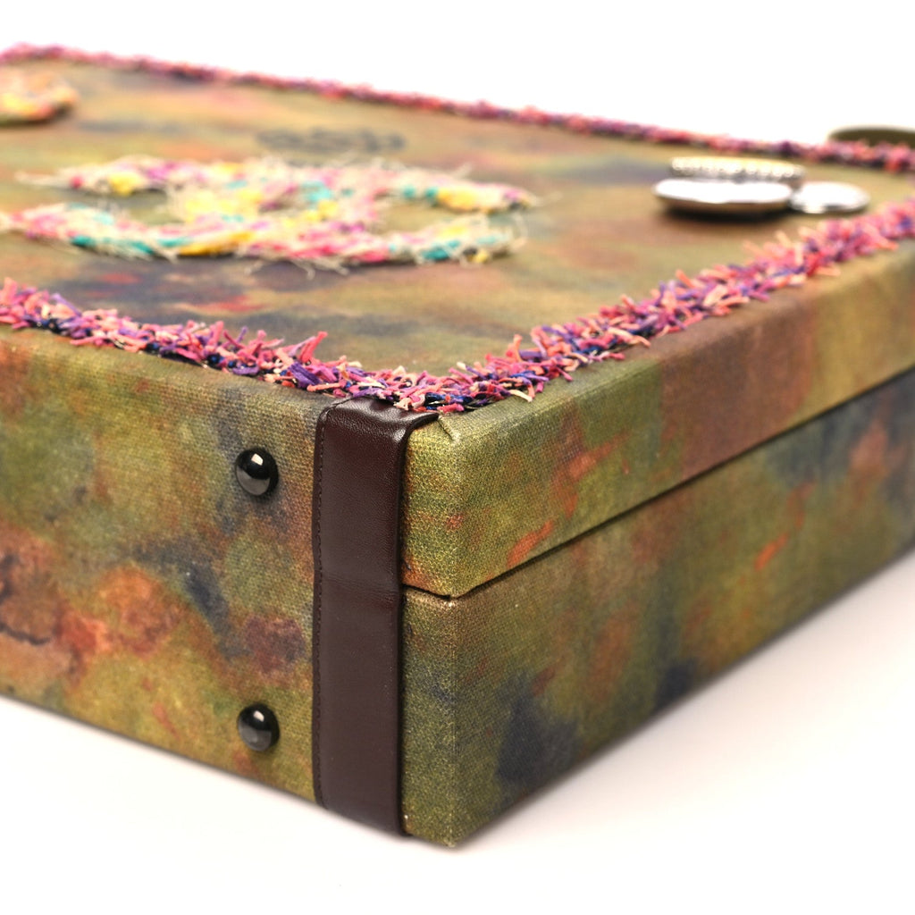 Washed Toile Graffiti On The Pavements Briefcase Khaki Multicolor