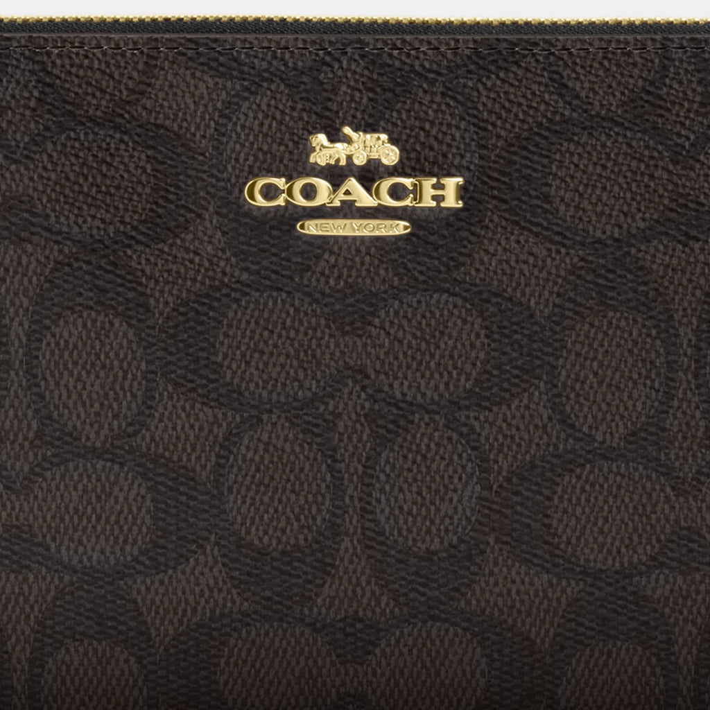 Coach Outlet Large Corner Zip Wristlet In Signature Canvas
