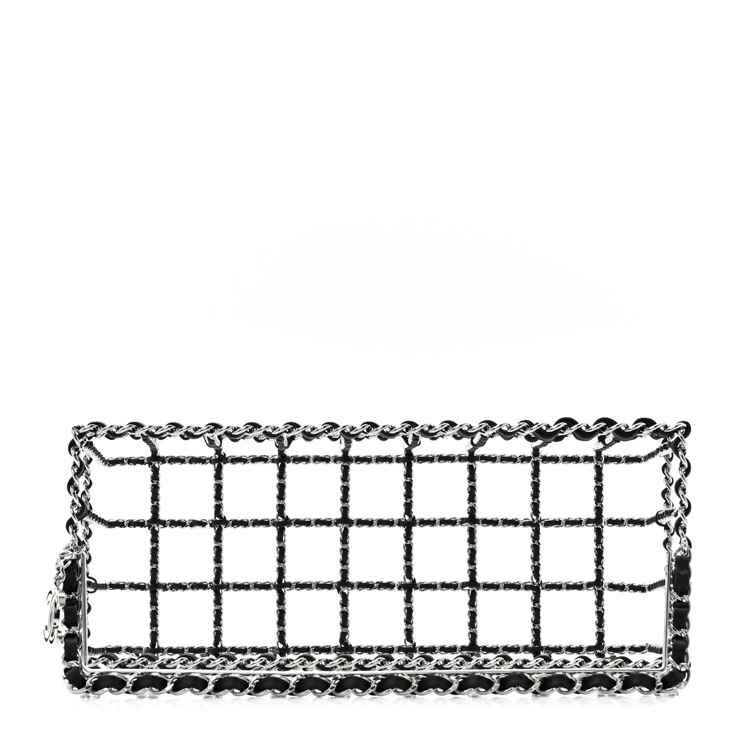 Brass Calfskin Grocery By Chanel Minaudiere Shopping Basket Silver