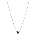 Lacquered Palladium Mini Pop H Pendant Necklace Black