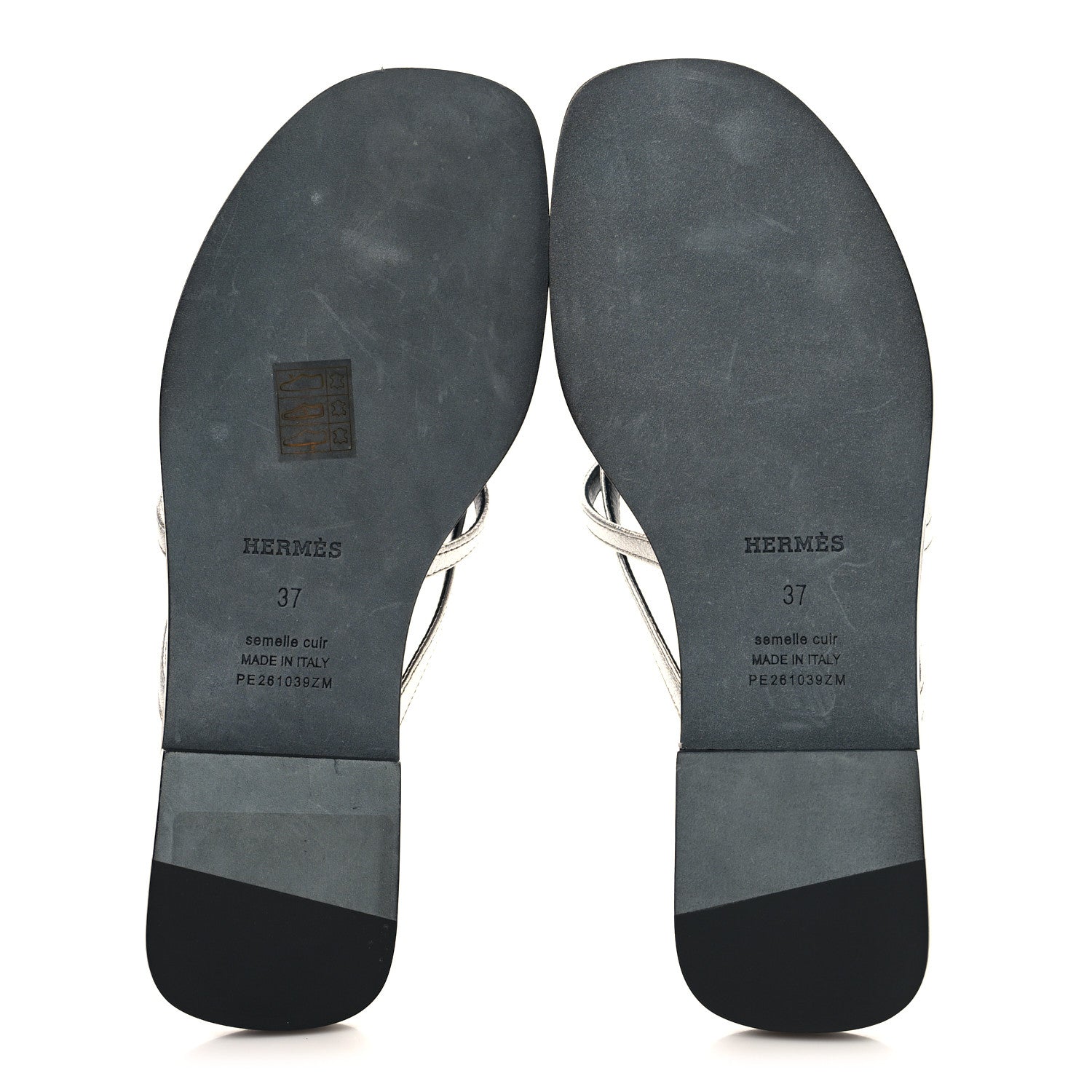 Metallic Goatskin Miss Sandals 37 Gris Argente