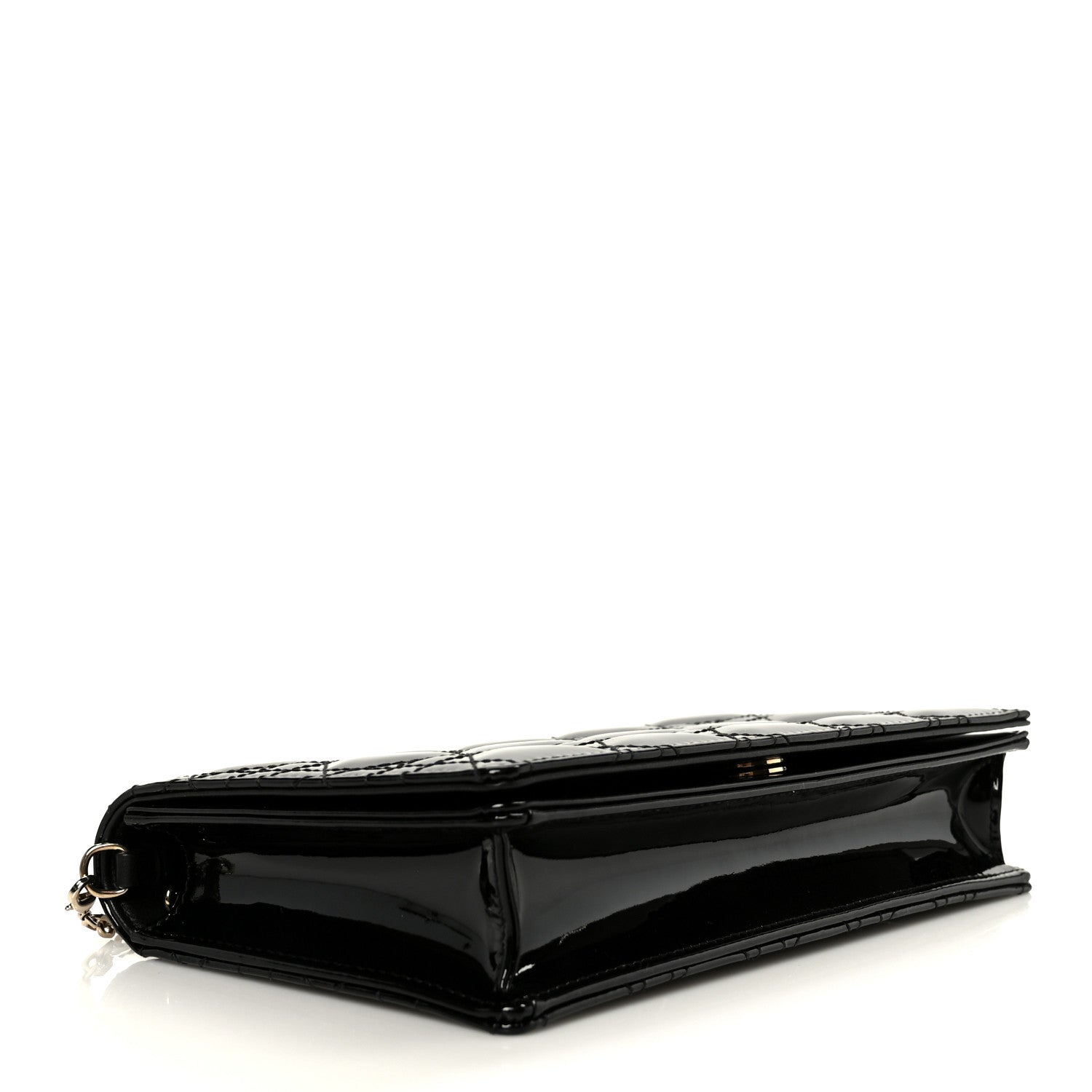 Patent Cannage Lady Dior Convertible Clutch Black
