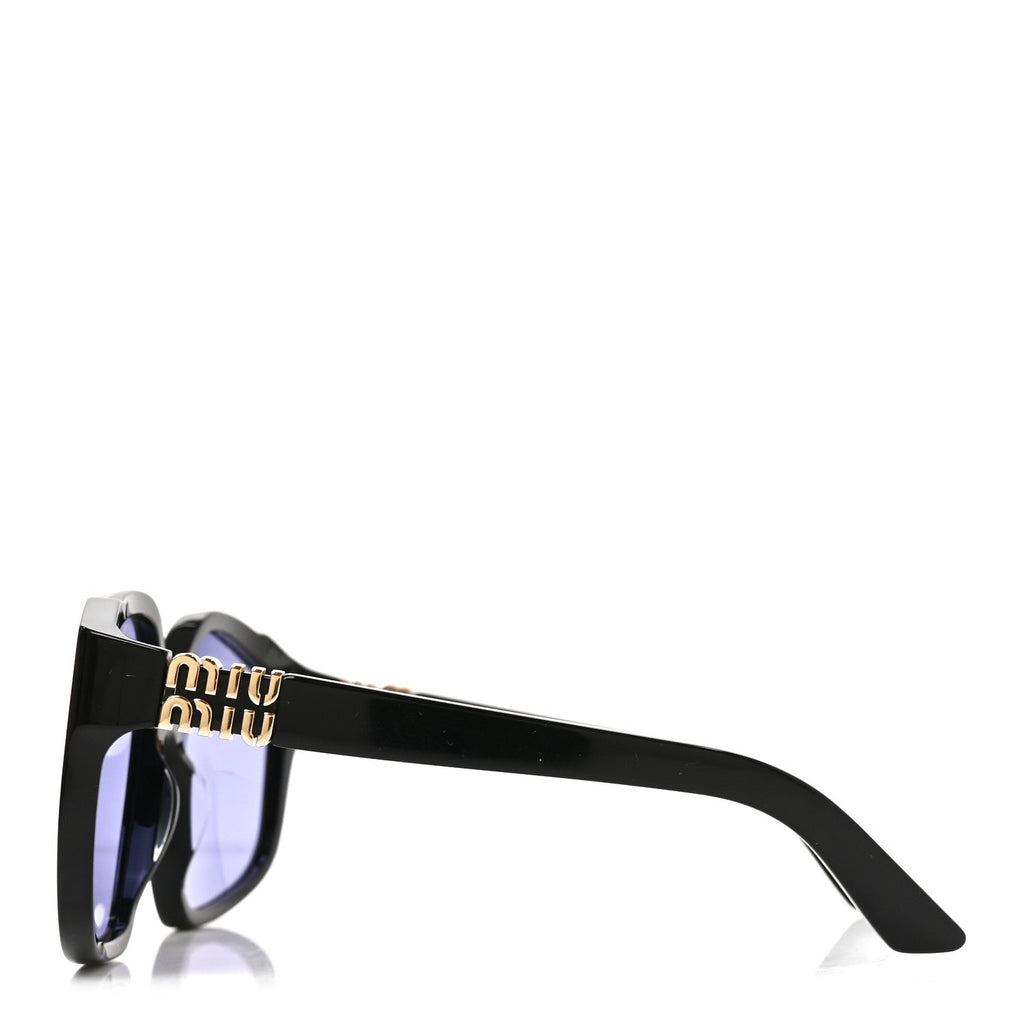 Acetate Square Sunglasses SMU A07 Black Violet
