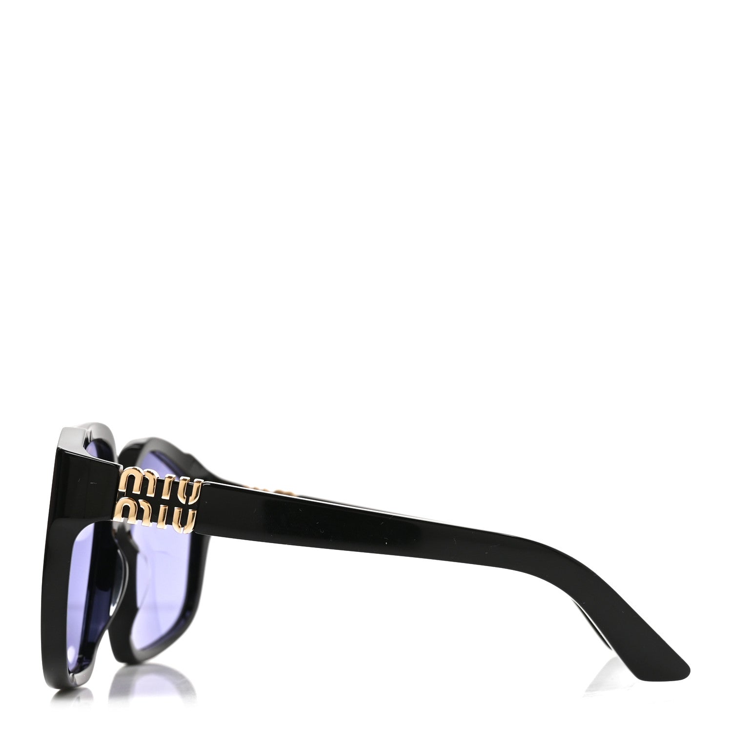 Acetate Square Sunglasses SMU A07 Black Violet
