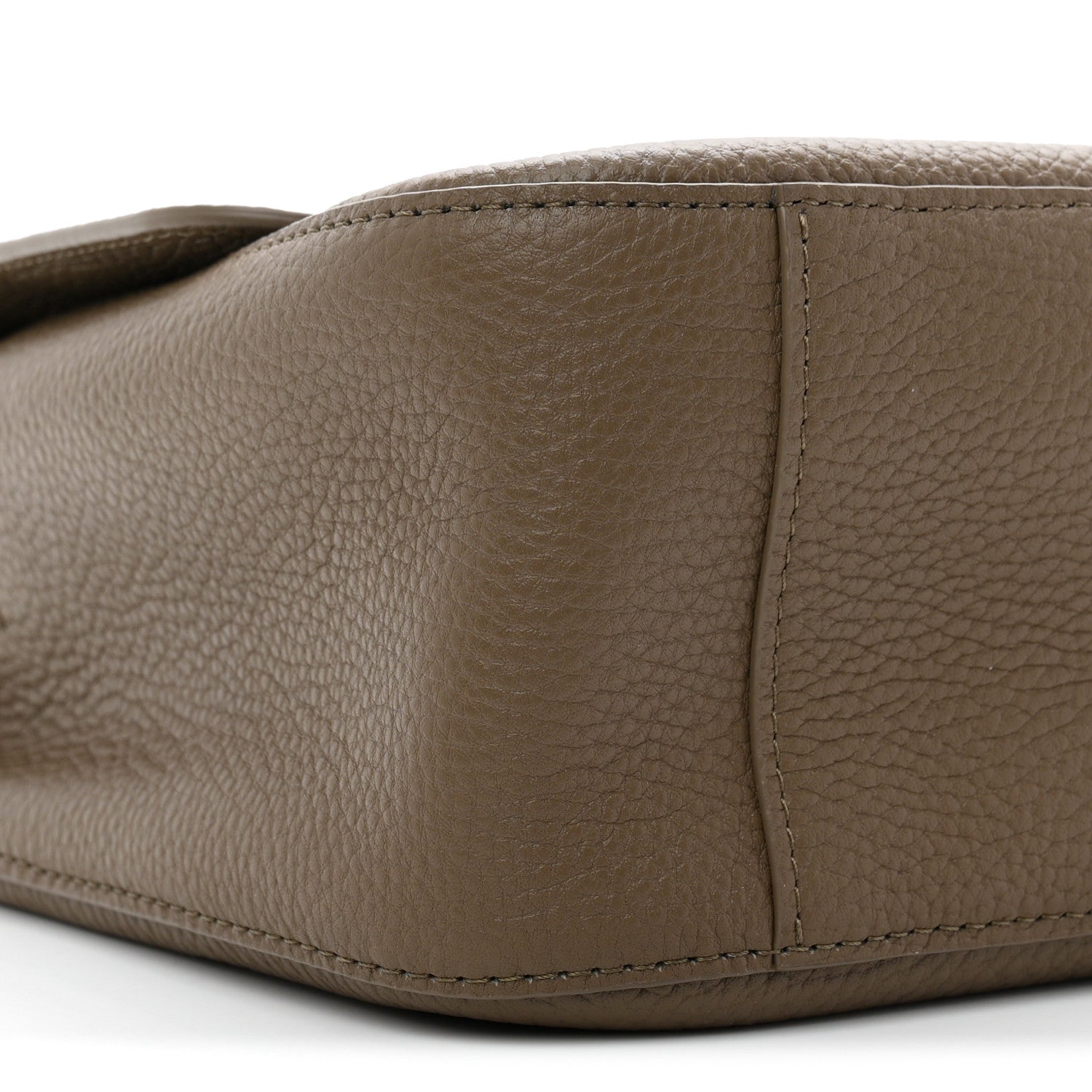 Grained Calfskin Small Souplissimo Maxi Flap Light Brown