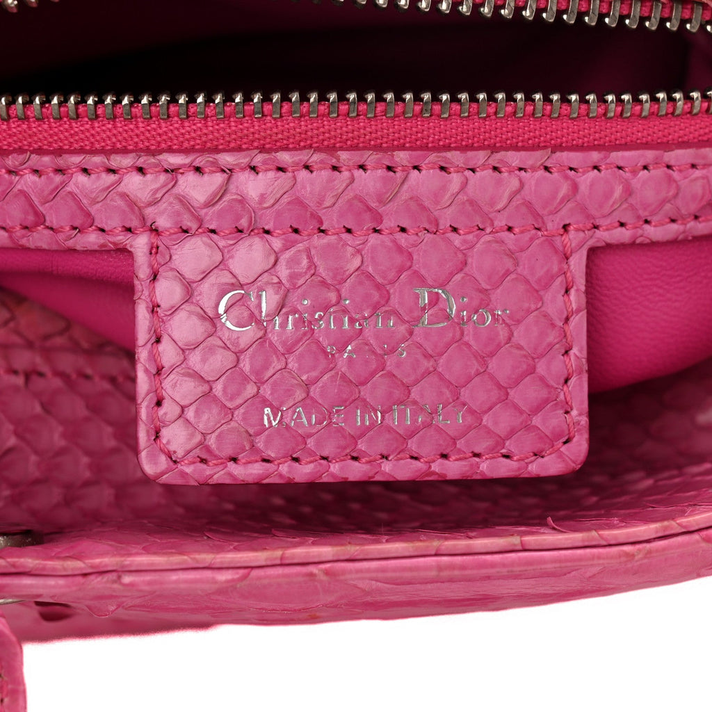 Snakeskin Medium Lady Dior Pink