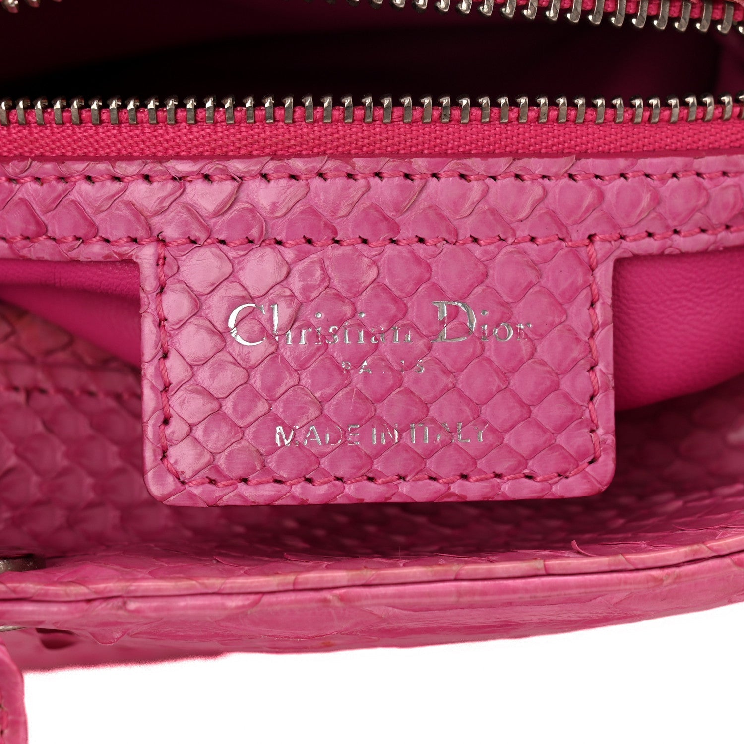 Snakeskin Medium Lady Dior Pink