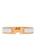 Enamel Narrow Clic Clac H Bracelet PM White