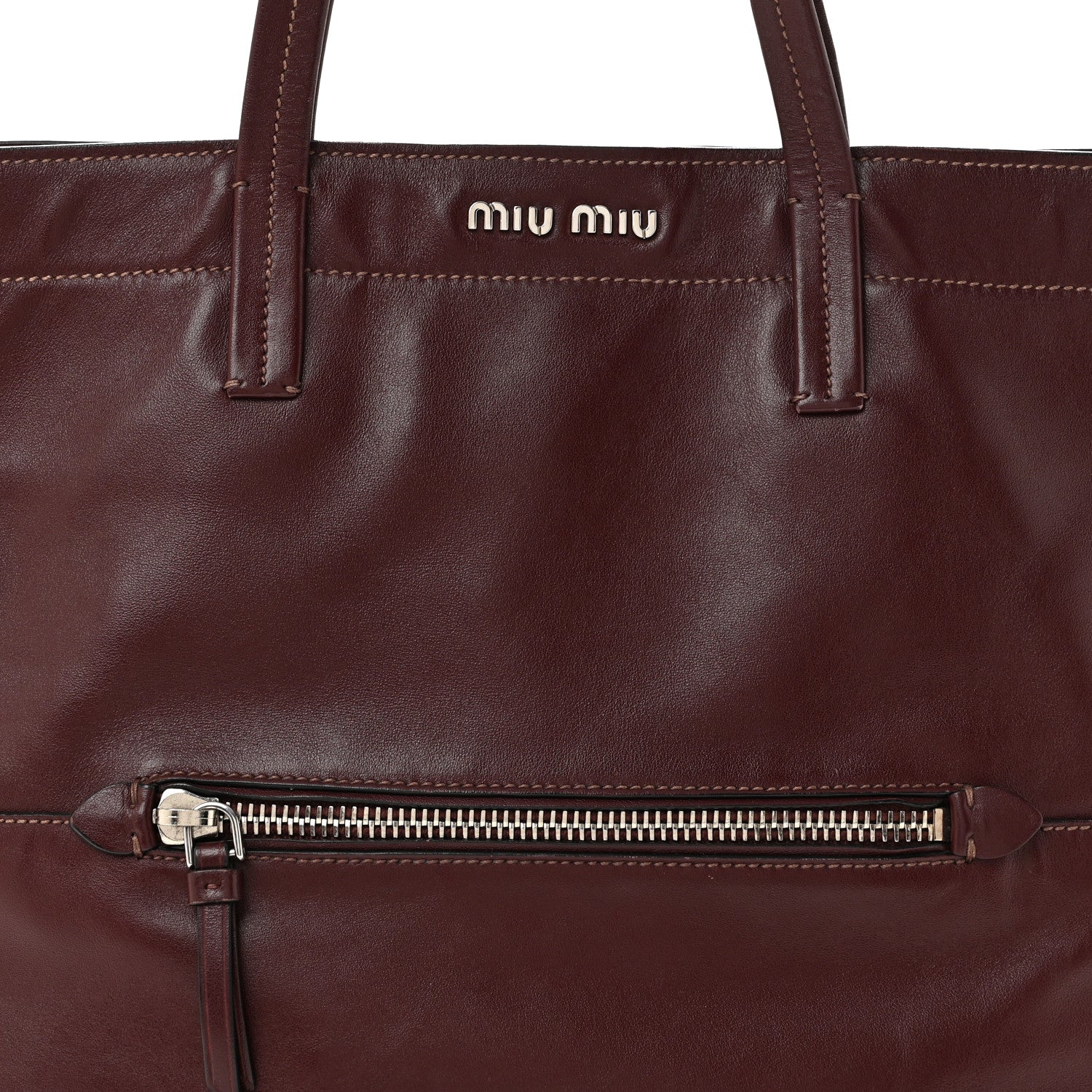 Vitello Soft Shopping Tote Burgundy