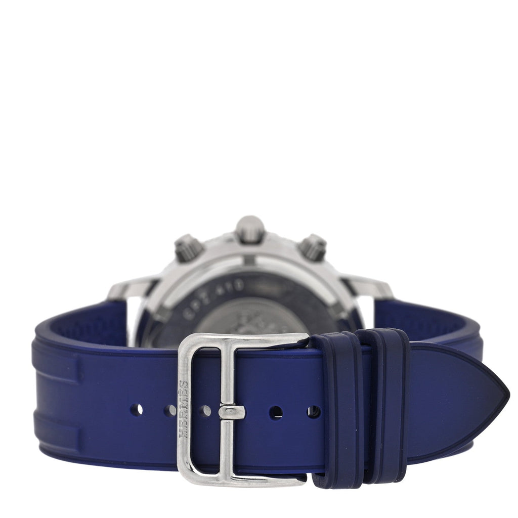 Stainless Steel Rubber 36mm Clipper Chronograph Quartz Watch Blue