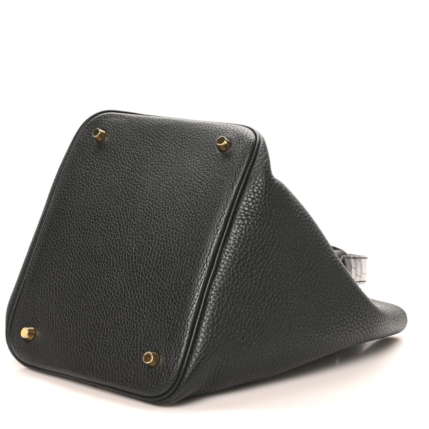 Taurillon Clemence Matte Alligator Picotin Lock Touch 22 MM Black