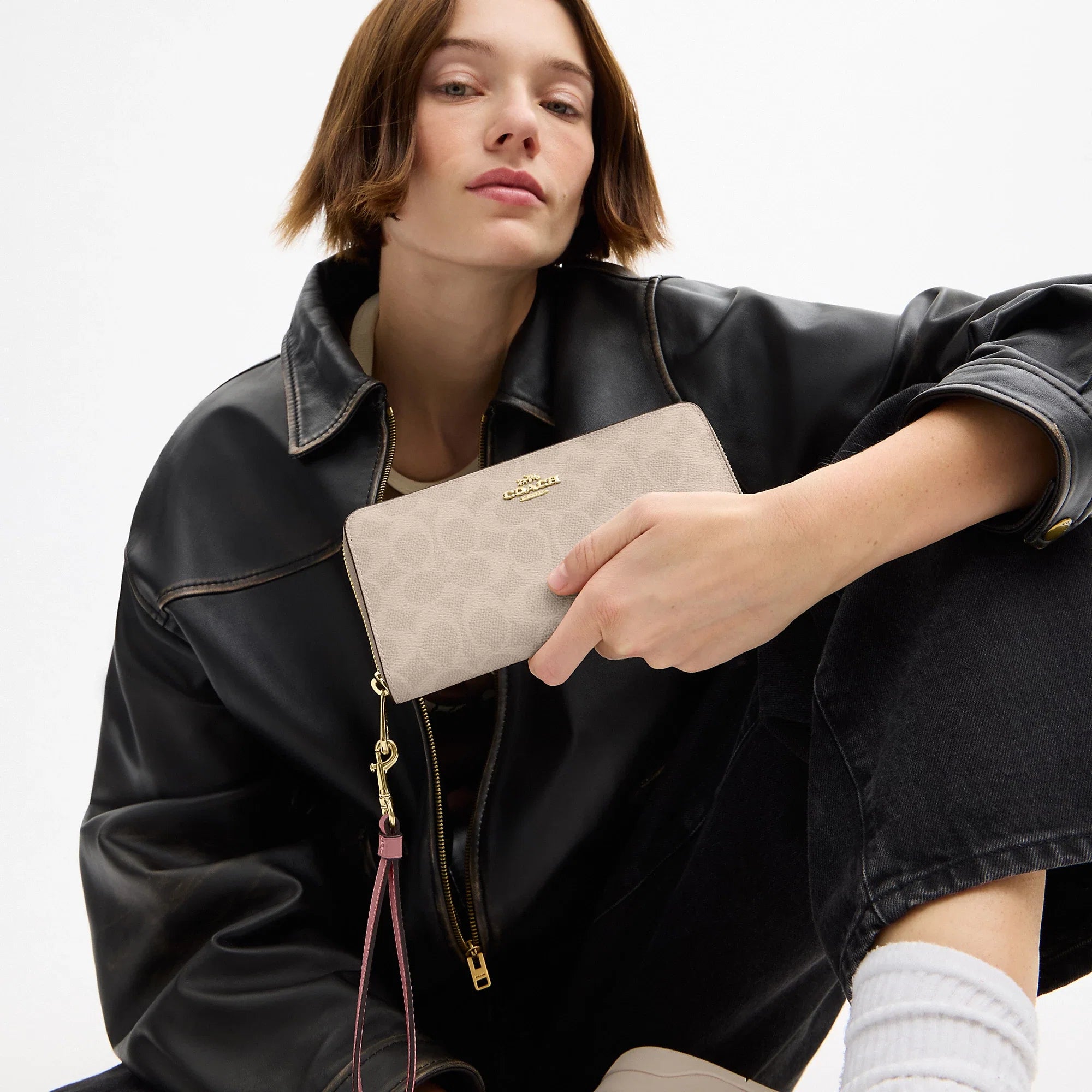 Coach Outlet Long Zip Around Wallet In Signature Canvas