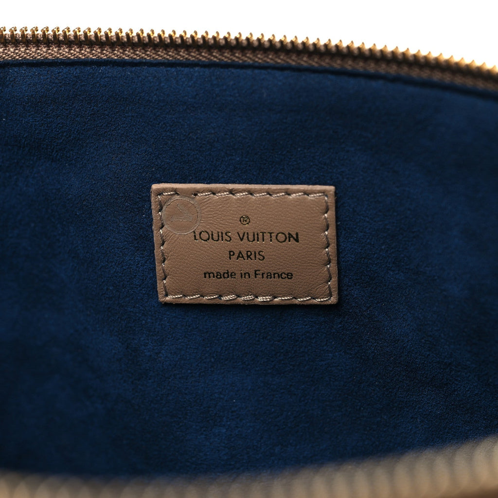 Lambskin Embossed Monogram Coussin MM Taupe