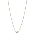 Metal Crystal CD Necklace Gold