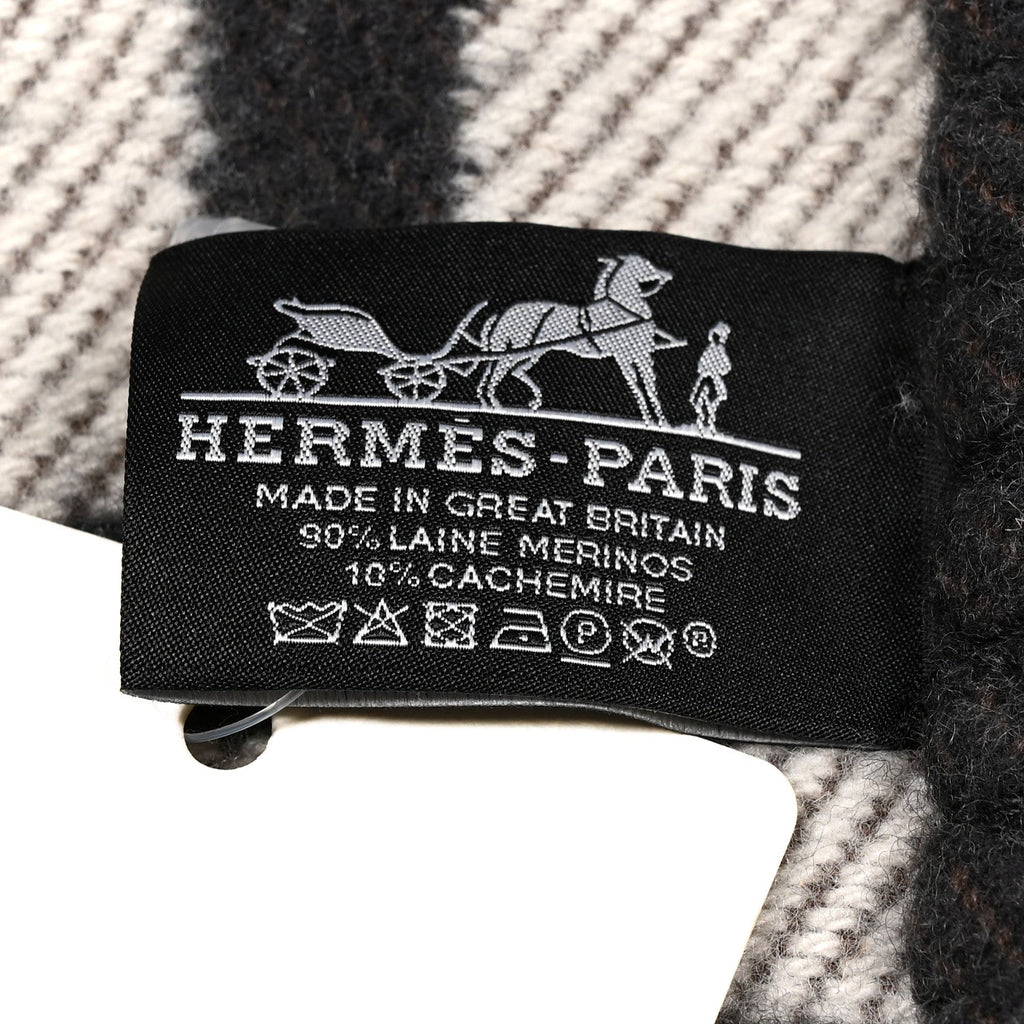 Wool Cashmere Avalon Blanket Ecru Gris Fonce
