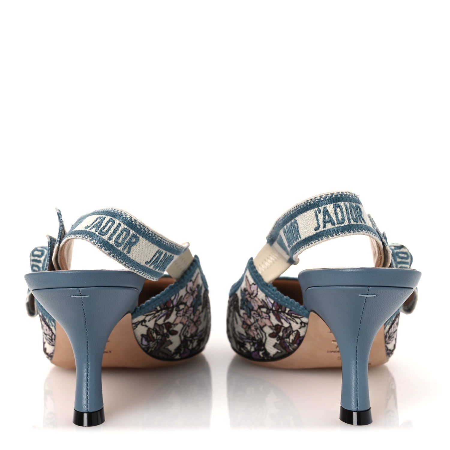 Canvas Embroidered J'Adior Slingback 65mm Pumps 38 Blue Multicolor