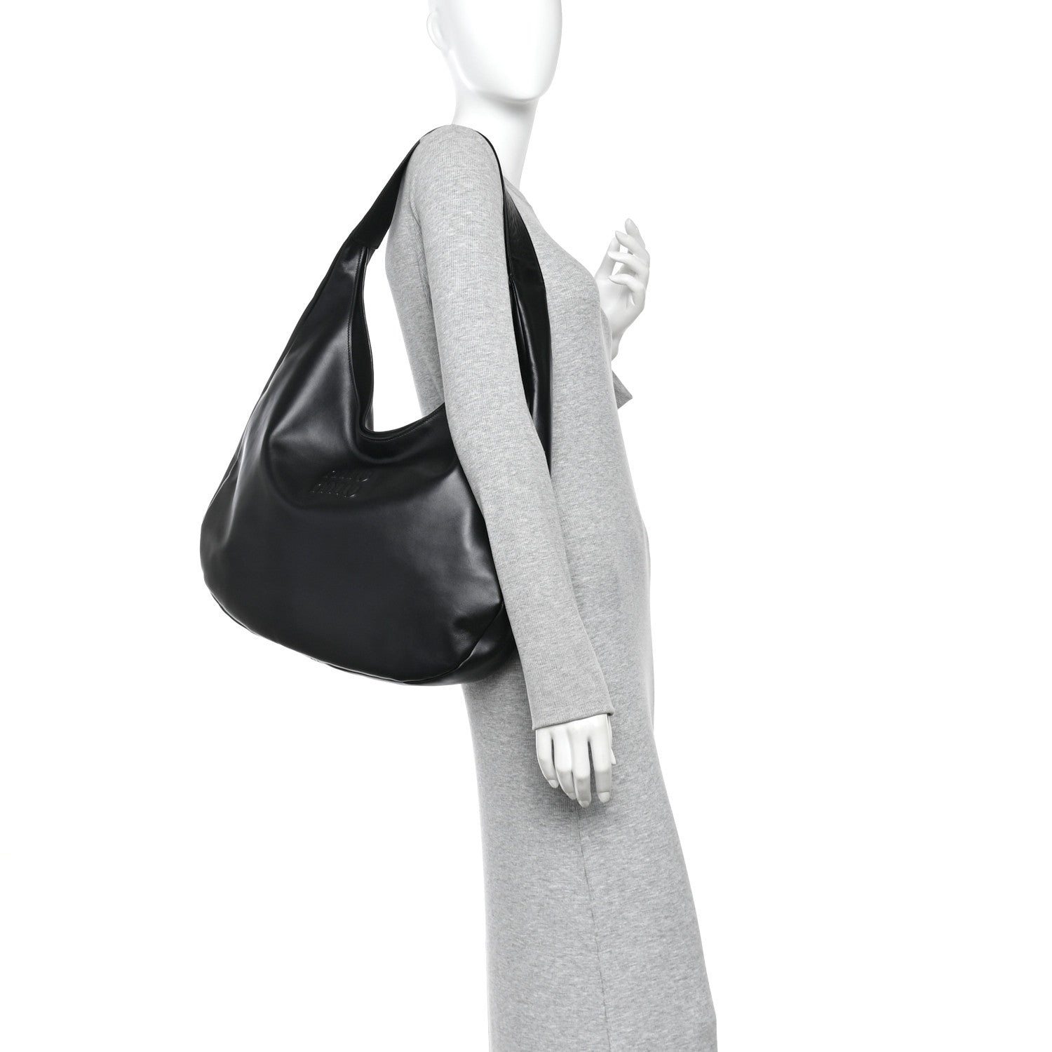 Soft Calf Softy Hobo Bag Black