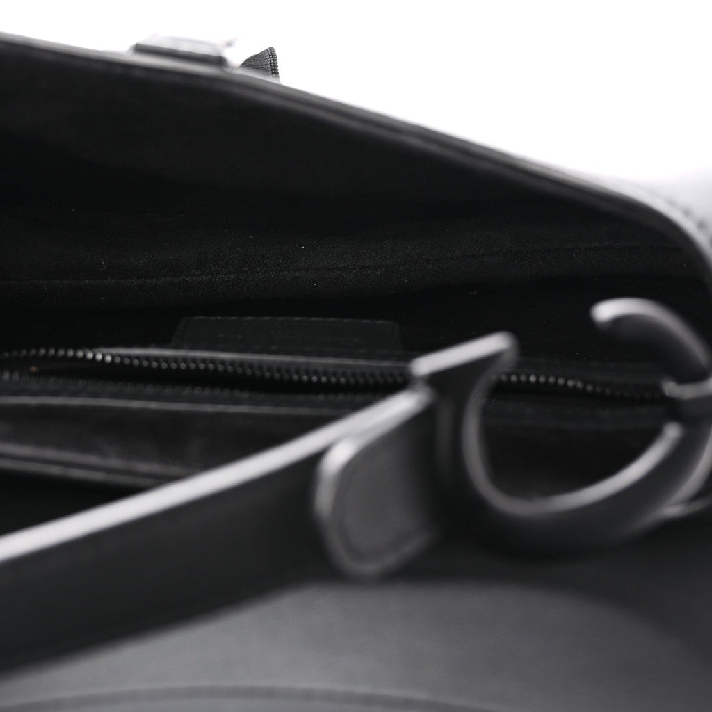 Ultra Matte Calfskin Saddle Bag Black