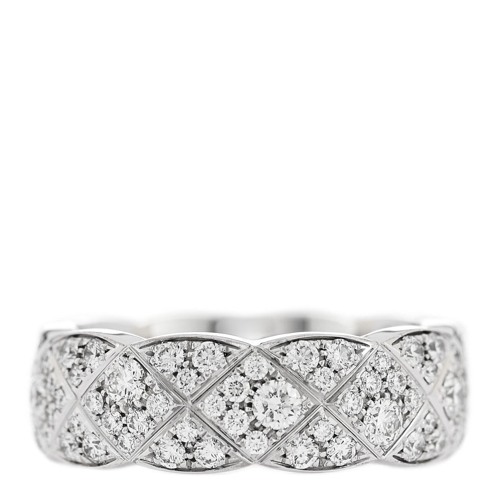 18K White Gold Diamond Small Coco Crush Full Paved Ring 54 7