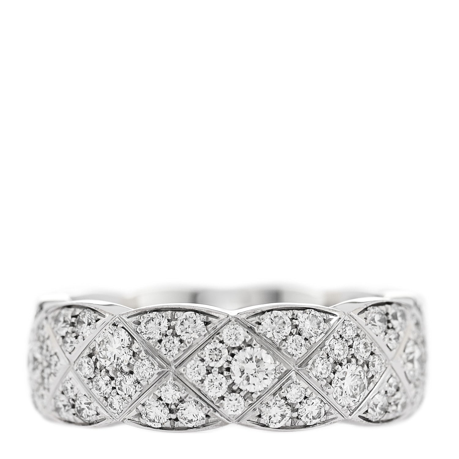 18K White Gold Diamond Small Coco Crush Full Paved Ring 54 7