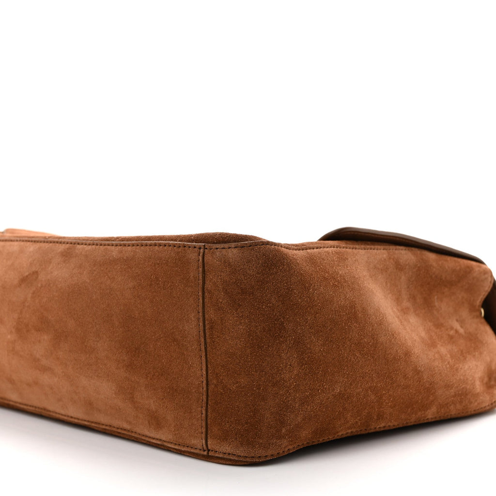 Suede Calfskin Souplissimo Maxi Flap Camel