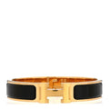 Enamel Narrow Clic Clac H Bracelet PM Black