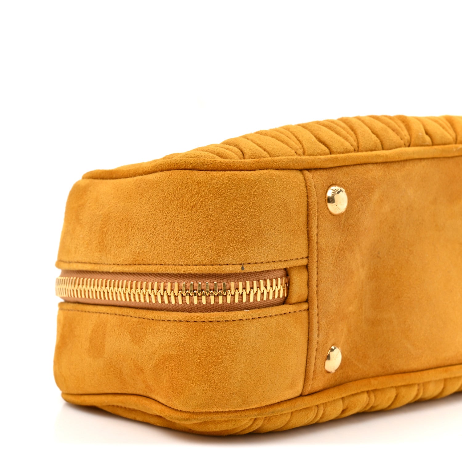 Suede Matelasse Large Arcadie Top Handle Bag Whiskey