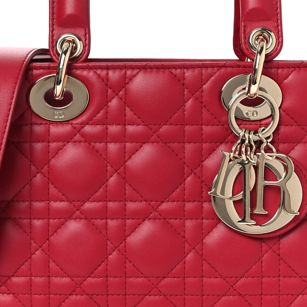 Lambskin Cannage Small My ABCDior Lady Dior Red