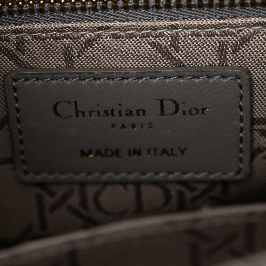 Lambskin Cannage Small Lucky Badges My Lady Dior Grey