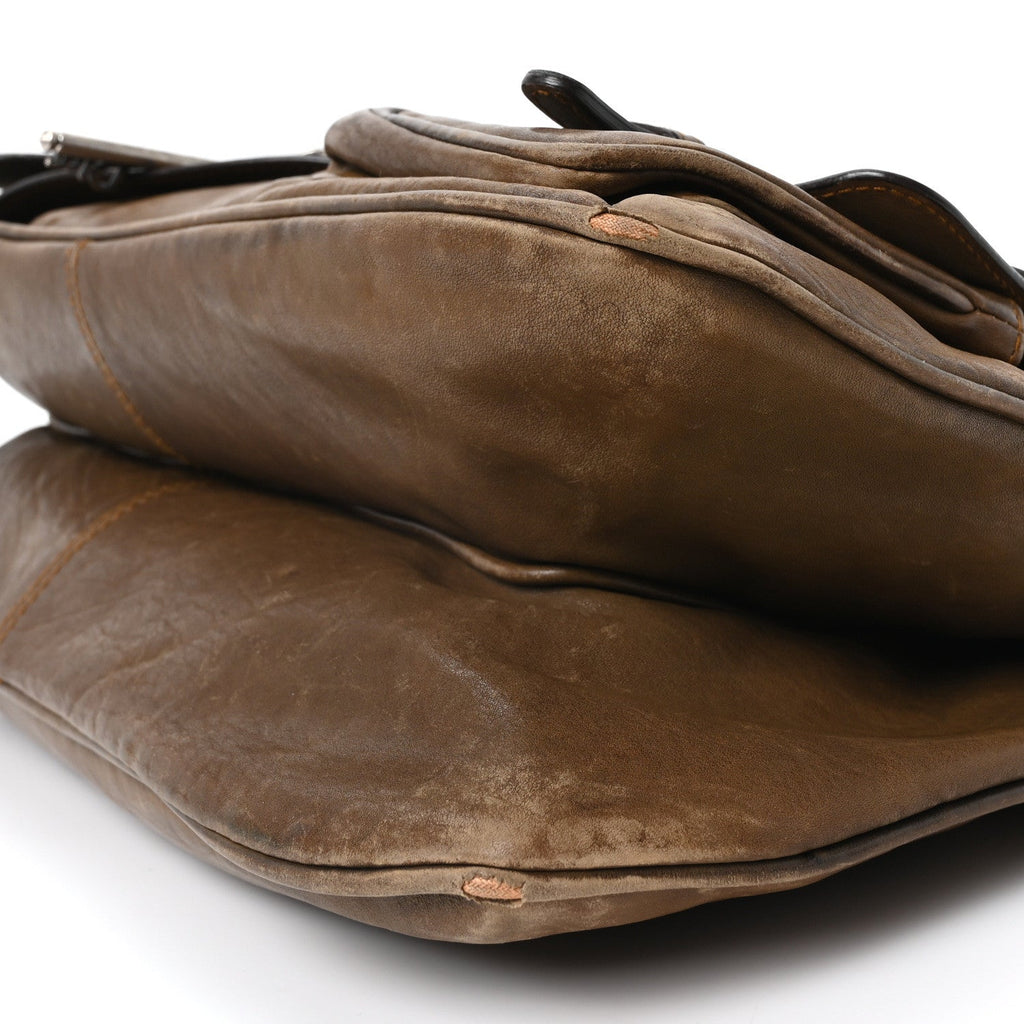 Calfskin Medium Gaucho Double Saddle Bag Brown