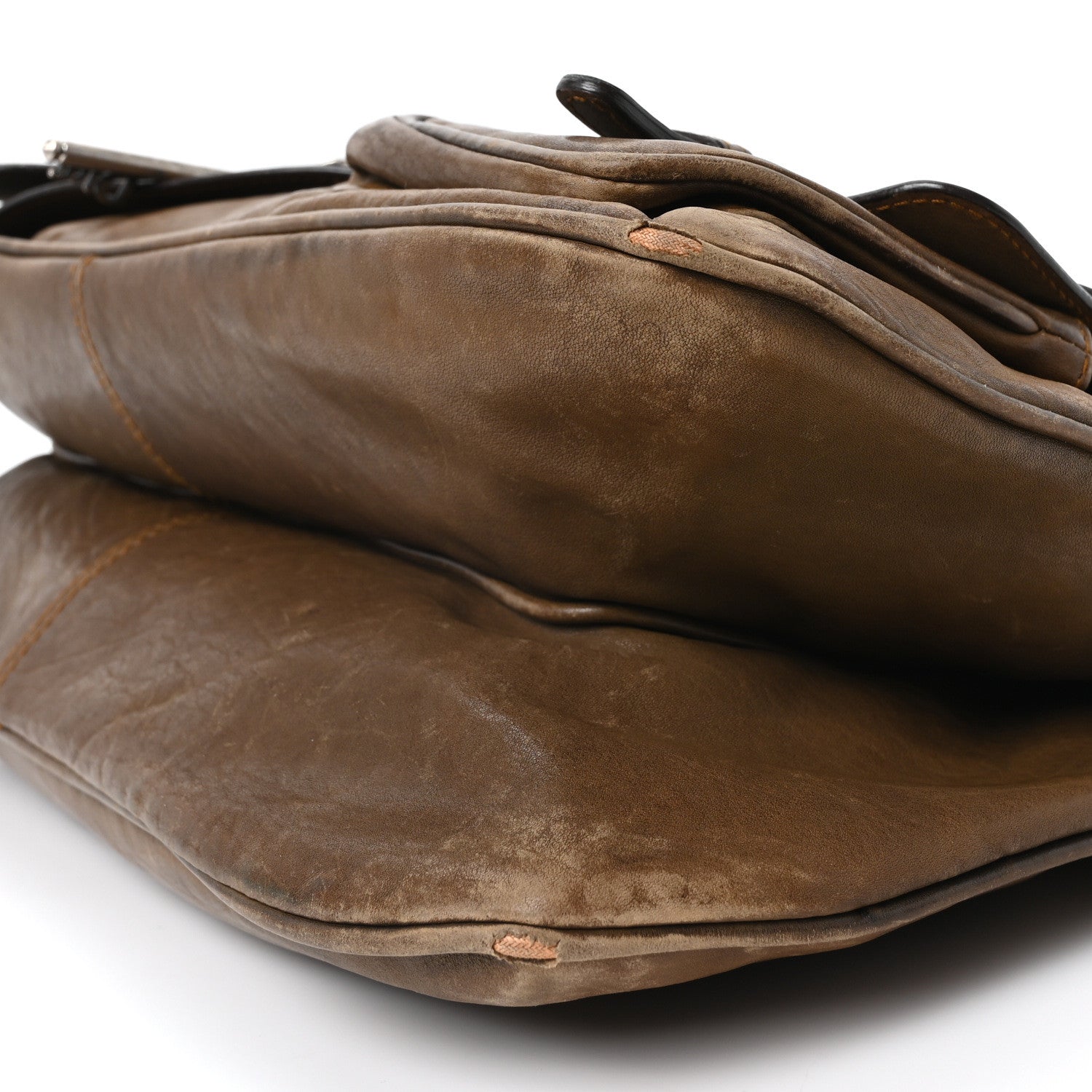 Calfskin Medium Gaucho Double Saddle Bag Brown