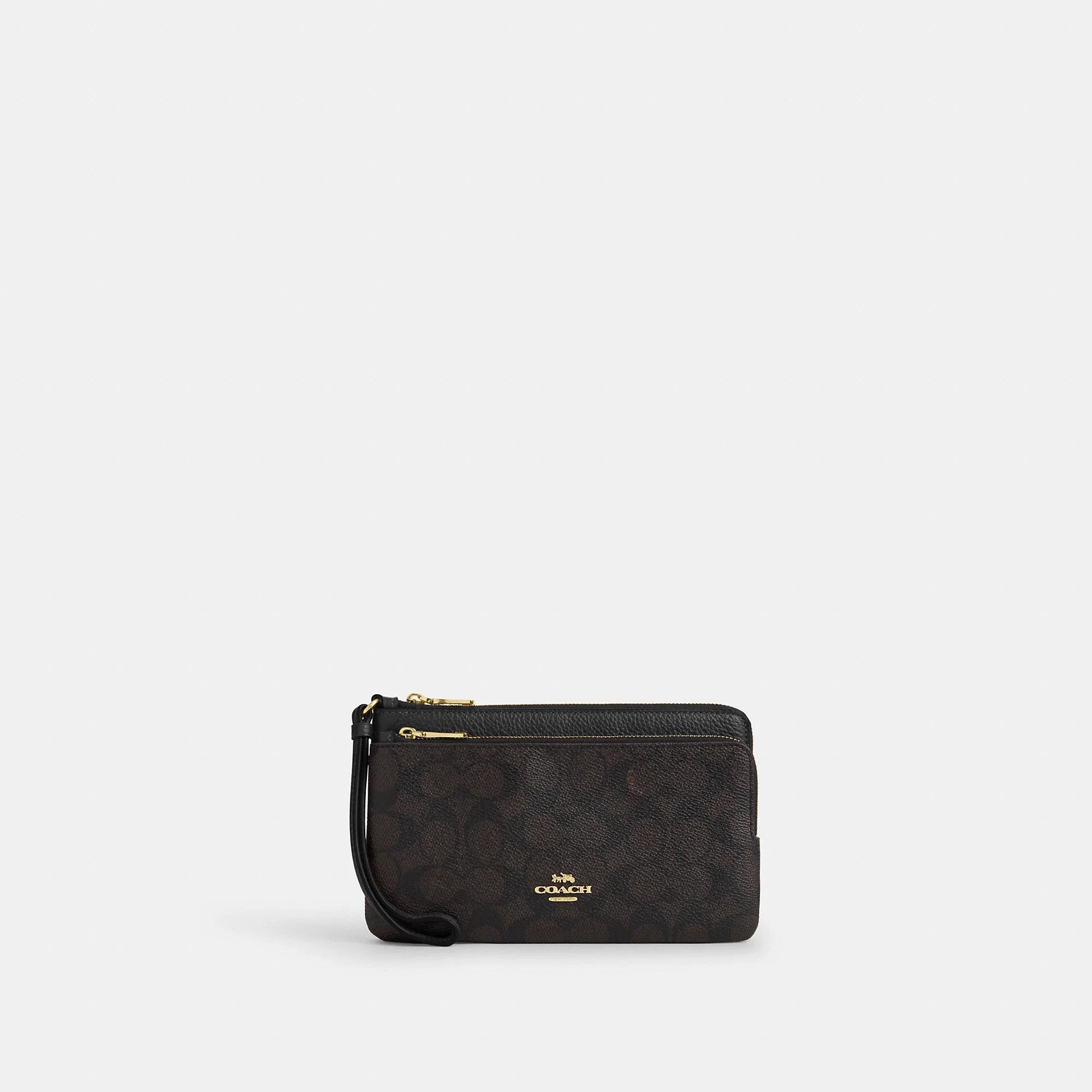 Coach Outlet Double Zip Wallet In Signature Canvas