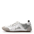 Metallic Grained Calfskin Womens LV Sneakerina 38 Silver