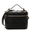 Lambskin Cannage Small Diortravel Vanity Case Black