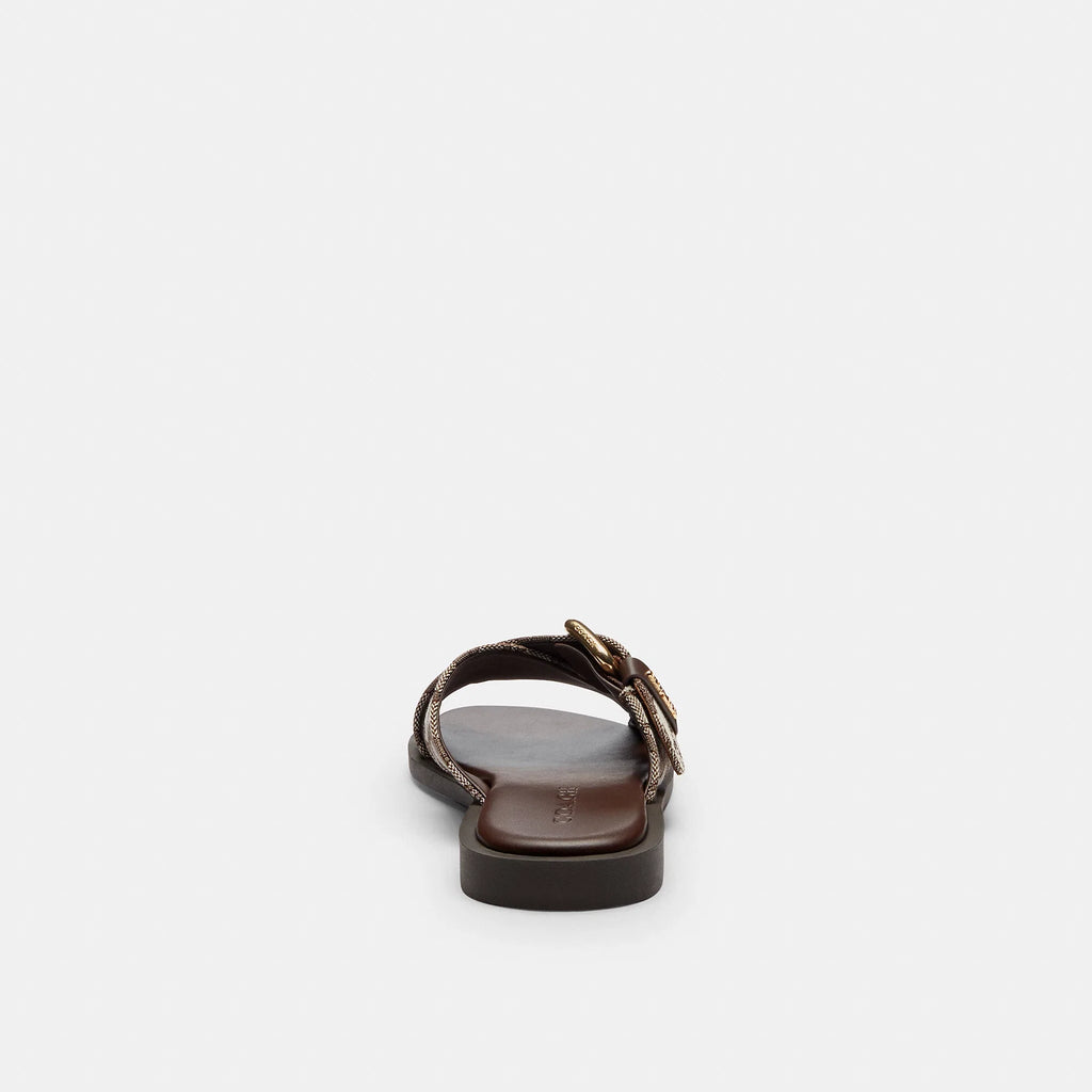 Coach Outlet Crisscross Buckle Sandal In Signature Jacquard