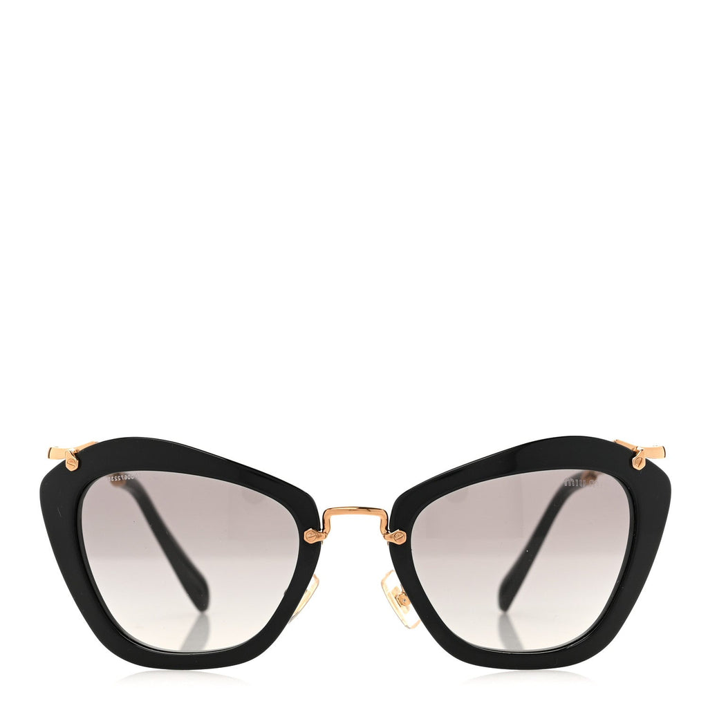 Acetate Metal Cat Eye Sunglasses SMU10N Black