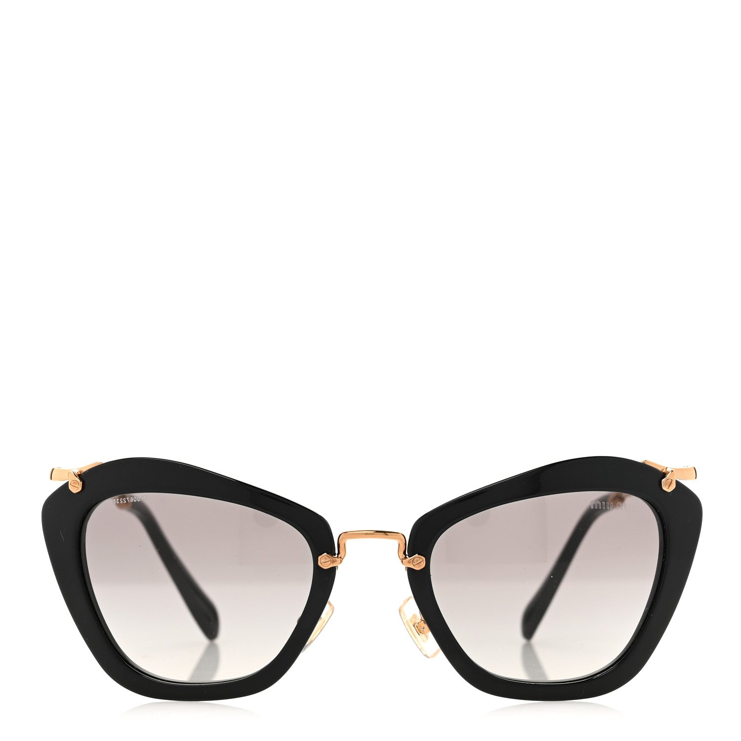 Acetate Metal Cat Eye Sunglasses SMU10N Black