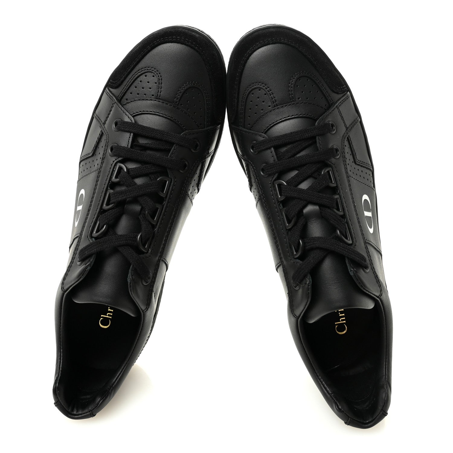 Calfskin Suede Logo Sneakers 38 Black