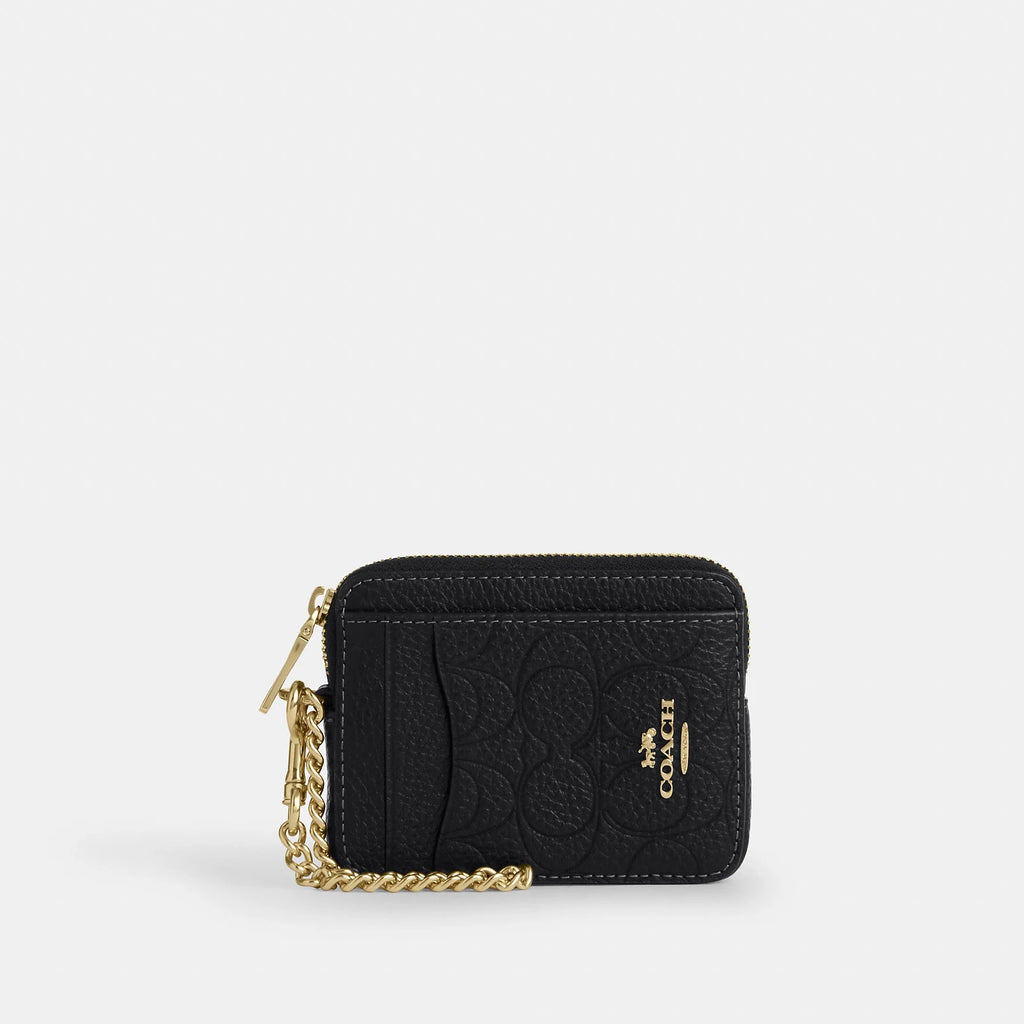 Coach Outlet Zip Card Case In Signature Leather