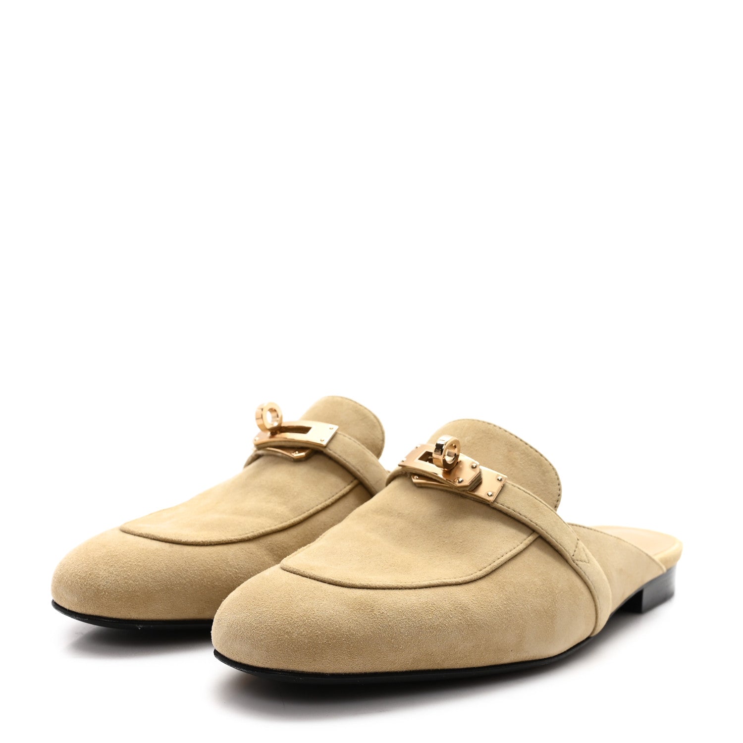 Suede Goatskin Oz Mules 37 Beige Sable