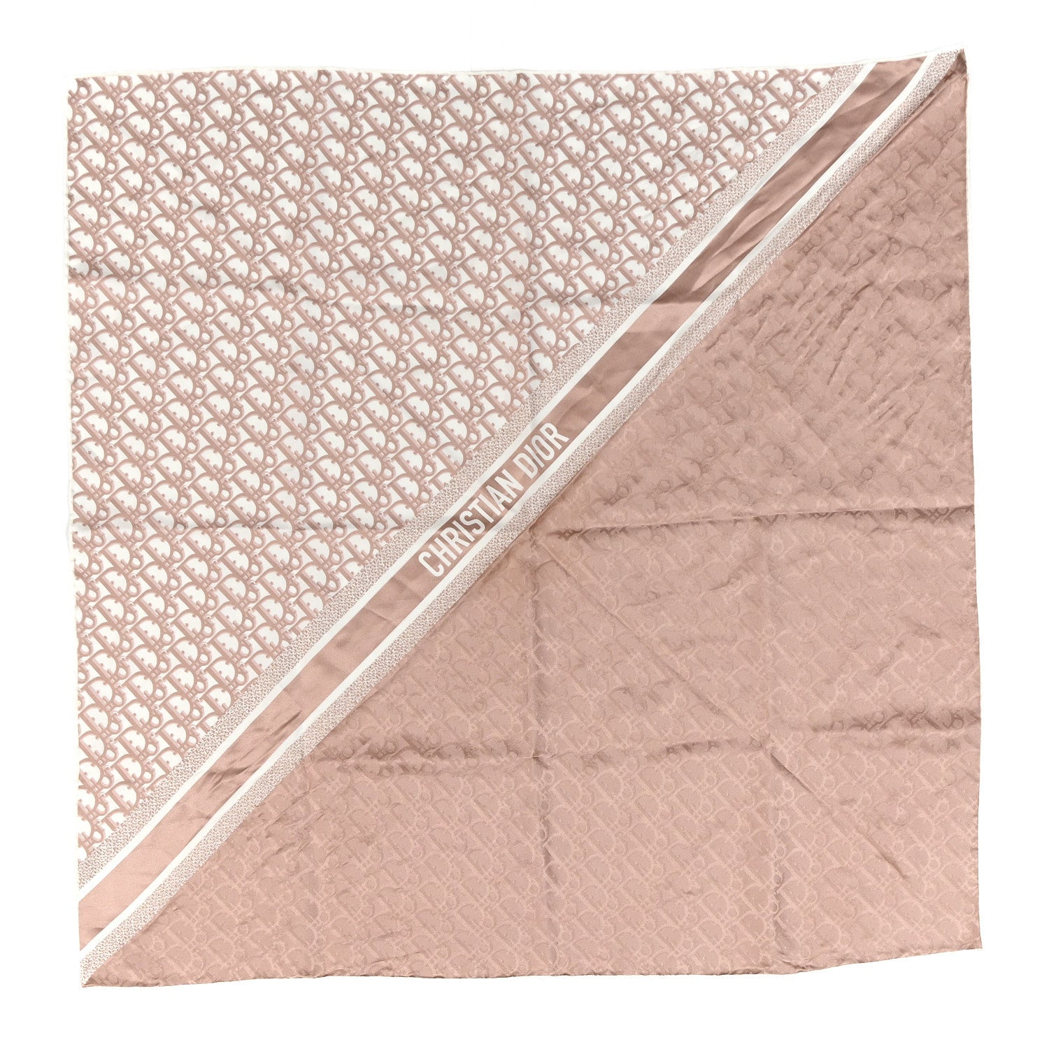 Silk Oblique Scarf Rose