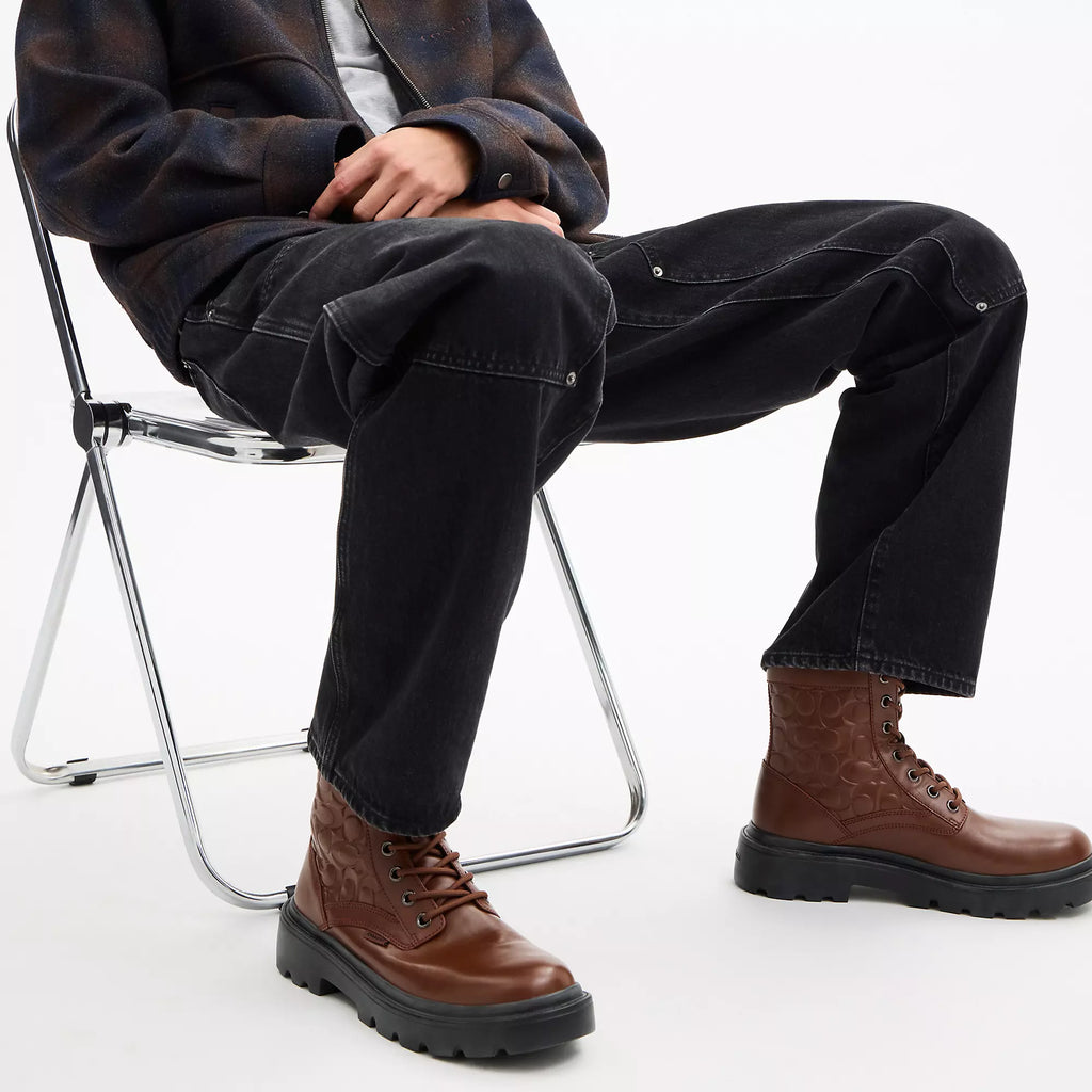 Coach Outlet Combat Boot In Signature Leather