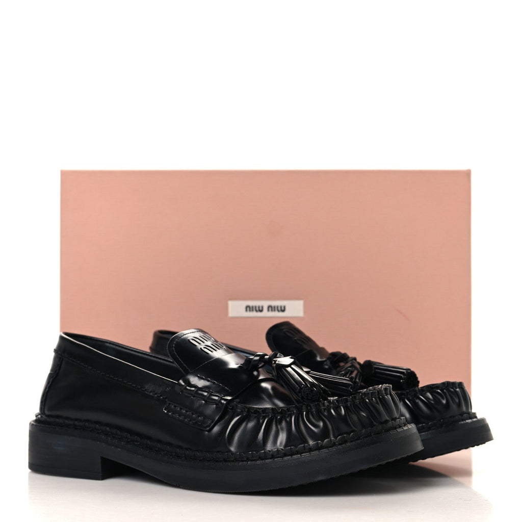 Spazzolato Tassel Loafers 36.5 Black