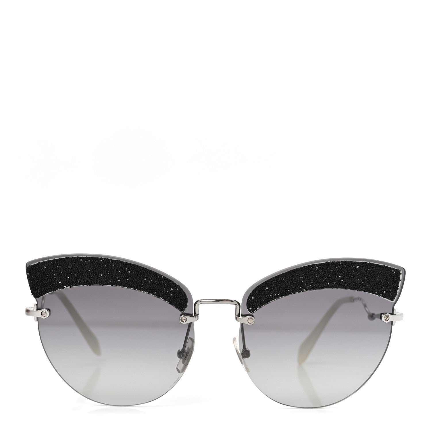 Acetate Glitter Cat Eye Sunglasses SMU58T Black