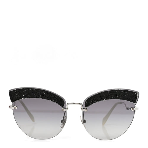 Acetate Glitter Cat Eye Sunglasses SMU58T Black