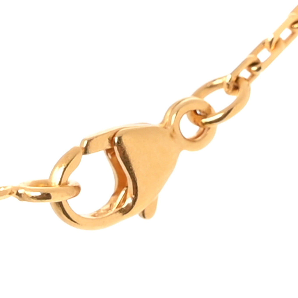 Lacquered Gold Mini Pop H Pendant Necklace White