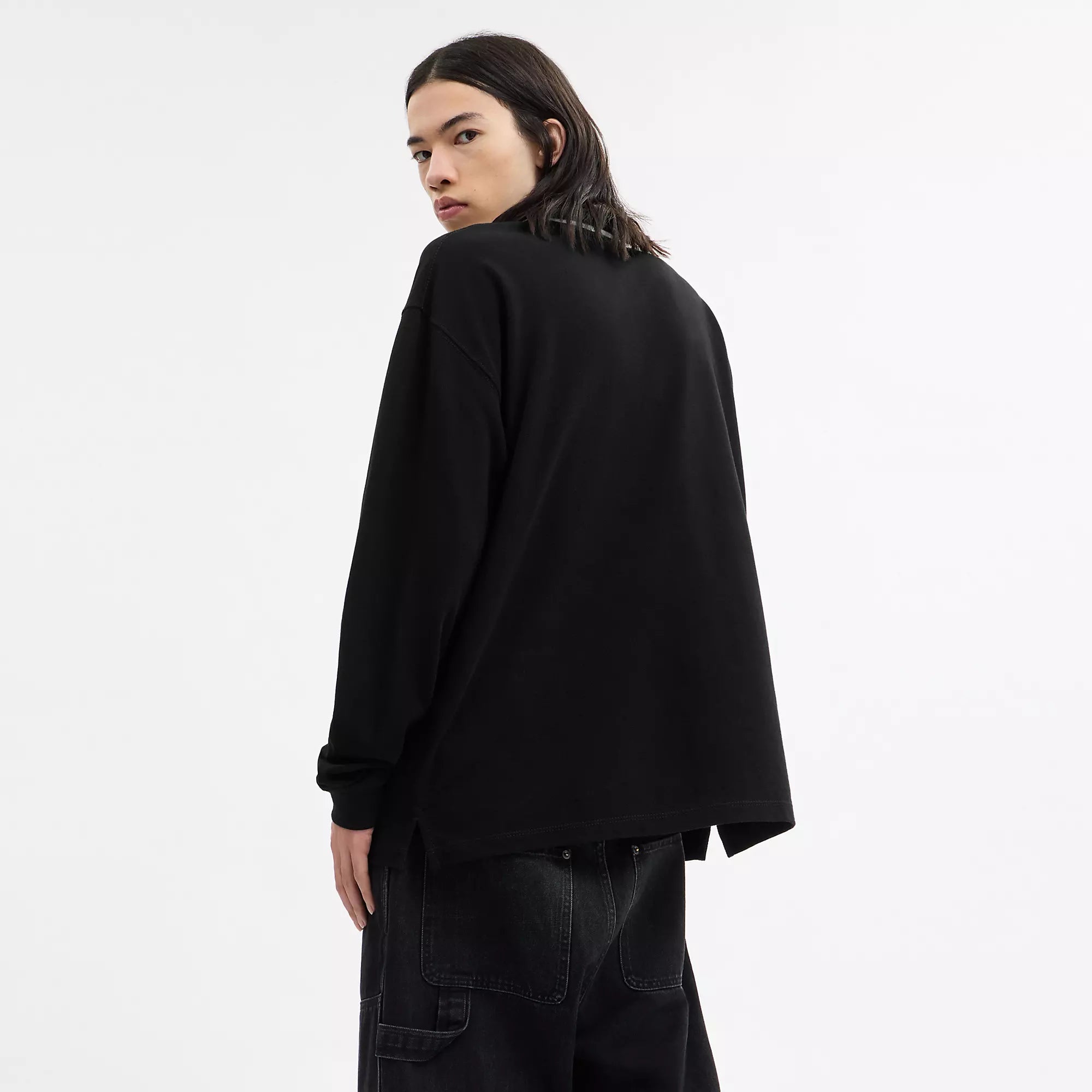 Coach Outlet Signature Trim Long Sleeve Polo In Regenerative Cotton