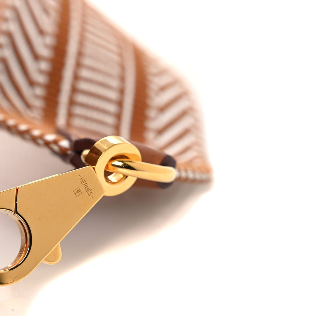 Toile Swift 50mm Sangle Cavale Shoulder Strap Ecru Beige Gold